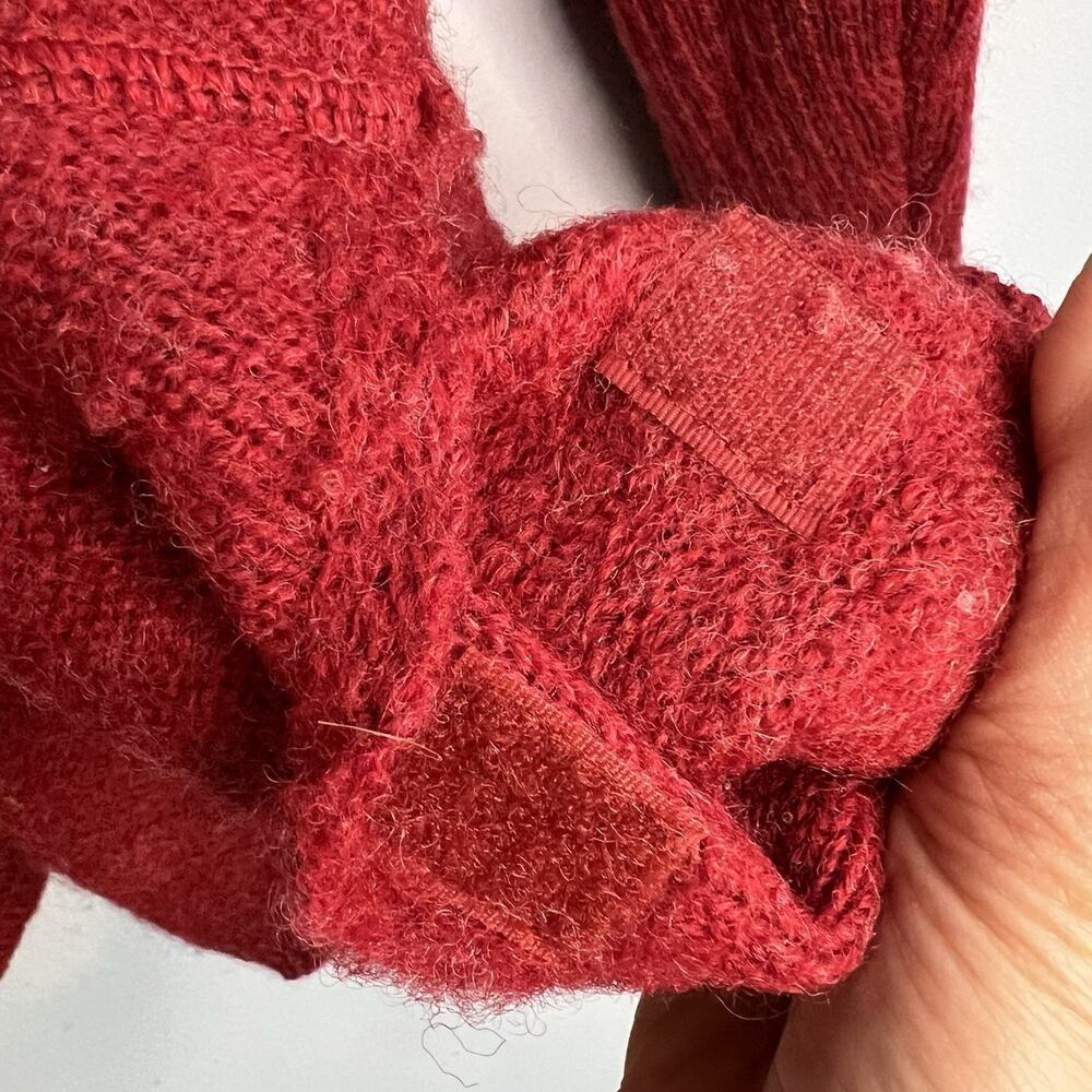Vintage FG Women's 100% Wool Zip Up Sweater Red Sz L Australia Basic Classic - Picture 7 of 13
